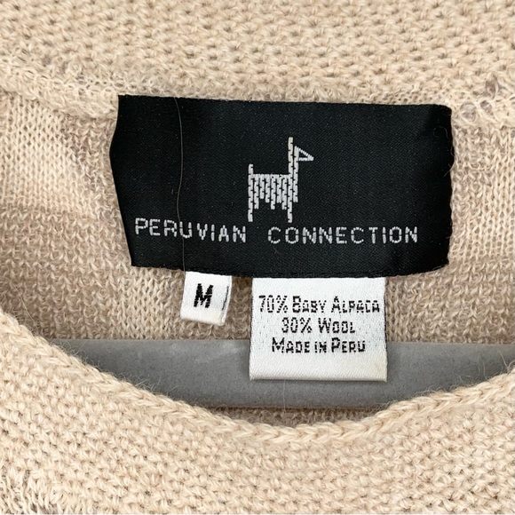 Peruvian Connection Womens Textured Baby Alpaca and Wool Sweater Size Medium - Picture 5 of 6